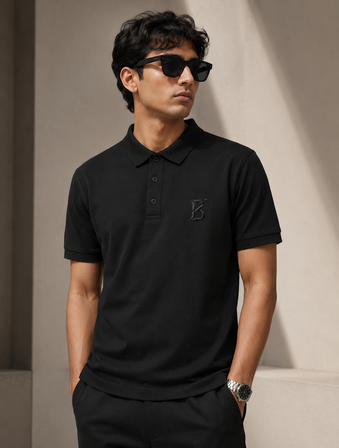 The Minimalistic Airtex Polo - Black Edition