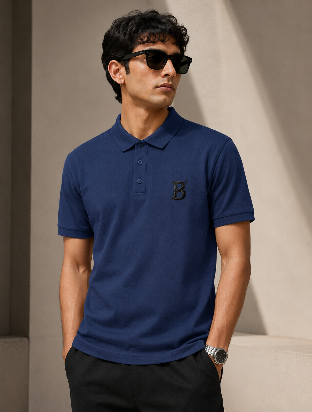 The Minimalistic Airtex Polo - Black Edition