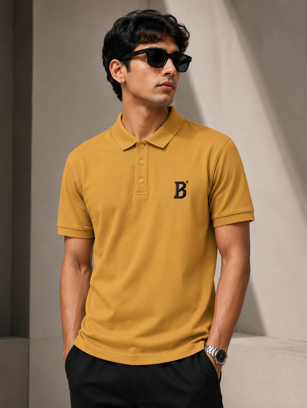 The Minimalistic Airtex Polo - Black Edition