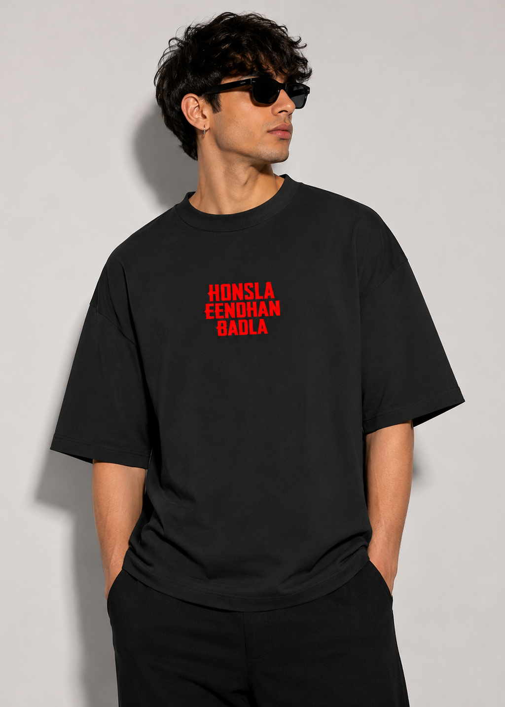 HONSLA EENDHAN BADLA - Unisex Terry Oversized Tee