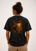 Action Hero Silhouette Acid Wash Oversized Unisex Tee - 240 GSM
