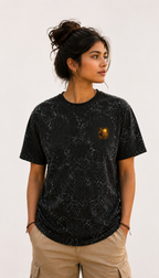 Action Hero Silhouette Acid Wash Oversized Unisex Tee - 240 GSM