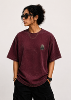 Midnight Forest Moon Acid Wash Oversized Unisex Tee - 240 GSM