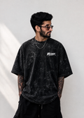 Minimalist Blink Logo Acid Wash Oversized Unisex Tee - 240 GSM