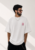 Pink Sakura Mountain Graphic Oversized Unisex Tee - 260 GSM Terry