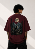 Midnight Forest Moon Graphic Oversized Unisex Tee - 260 GSM Terry