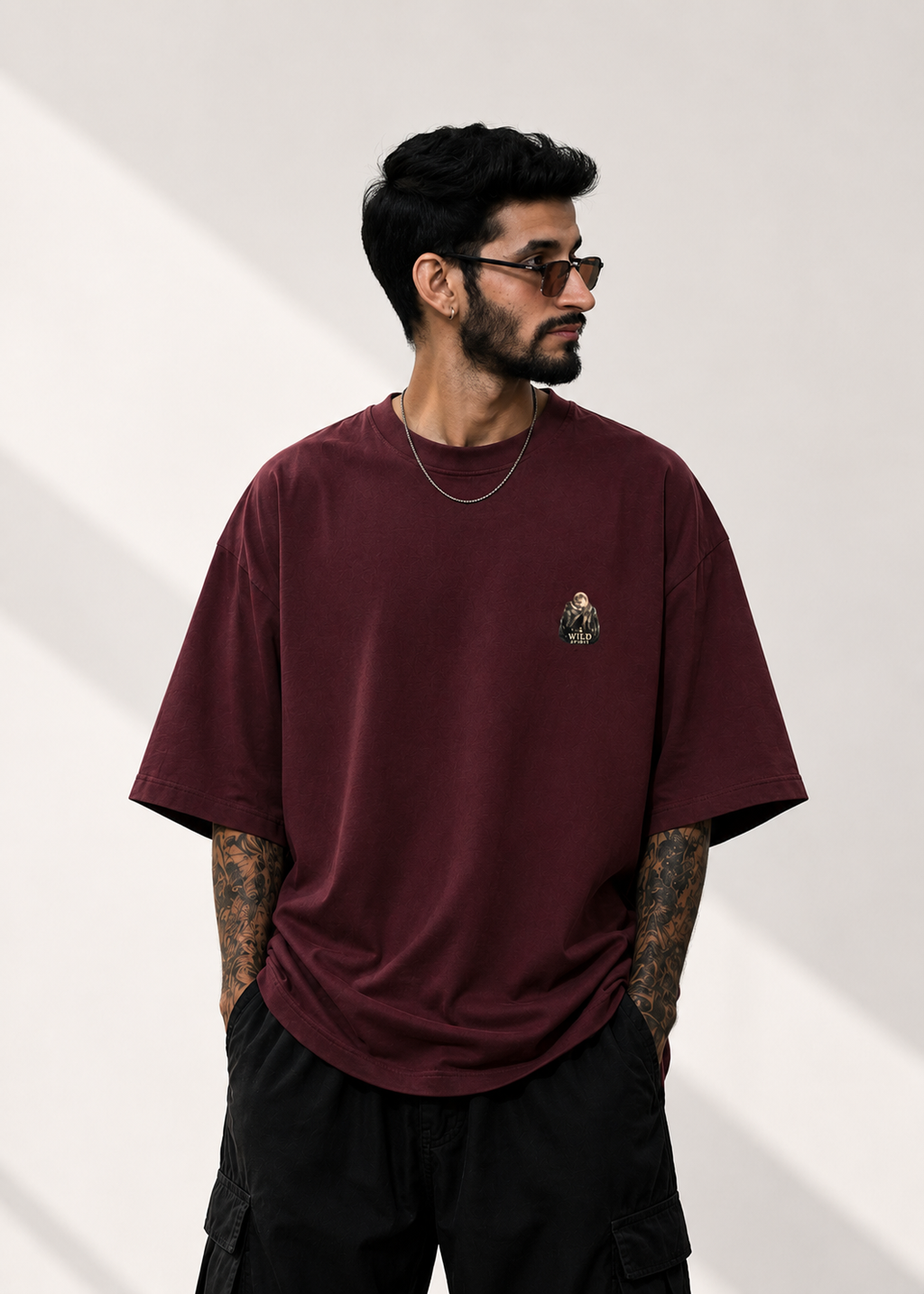 Midnight Forest Moon Graphic Oversized Unisex Tee - 260 GSM Terry