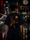 Midnight Cityscape Graphic Oversized Unisex Tee - 260 GSM Terry