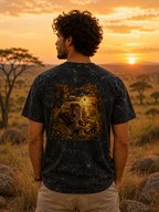 Action Hero Silhouette Acid Wash Oversized Unisex Tee - 240 GSM
