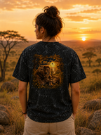 Action Hero Silhouette Acid Wash Oversized Unisex Tee - 240 GSM