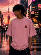Fiery Cyberpunk Cityscape Oversized Unisex Tee - 260 GSM Terry