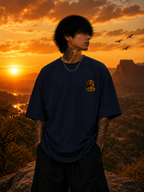 Lone Warrior Sunset Graphic Oversized Unisex Tee - 260 GSM Terry